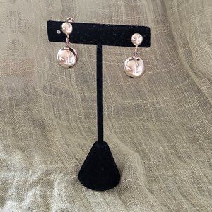 Vintage Retro Screw-On Dangle Ball Earrings by Barclay Gold Tone